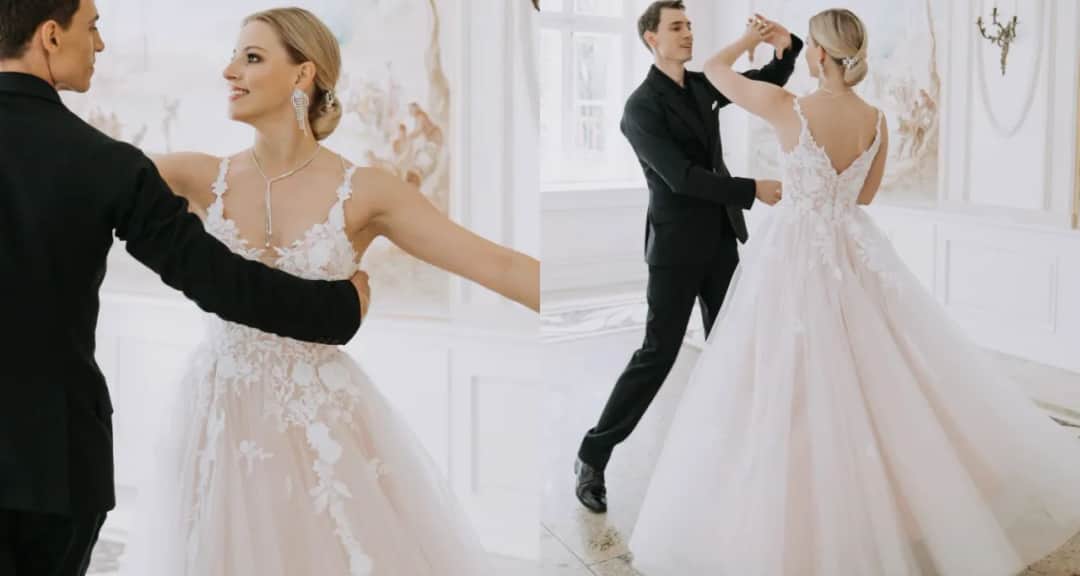 Jak podpiąć tren w sukni ślubnej, by uniknąć kłopotów podczas tańca